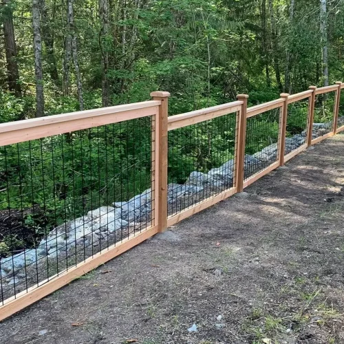 Full lattice cedar fence design for garden zoning